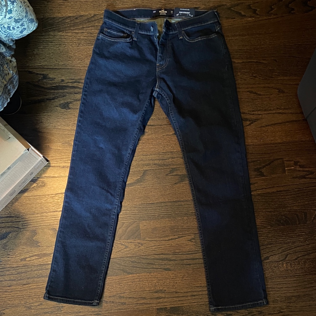 Hollister Men's Deep Indigo Slim Straight Jeans